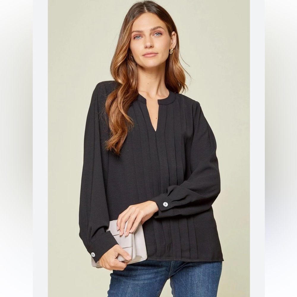 Ann Taylor Black Long Sleeve Blouse. Size XS (322)
